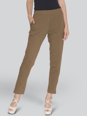 Lyra Slim Fit Women Khaki Trousers