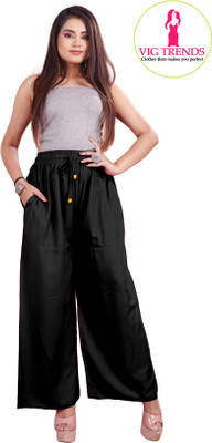 VIG TRENDS Slim Fit Women Black Trousers