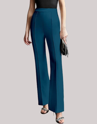 HouseOfCommon Regular Fit Women Blue Trousers