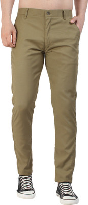 Meoby Slim Fit Men Khaki Trousers