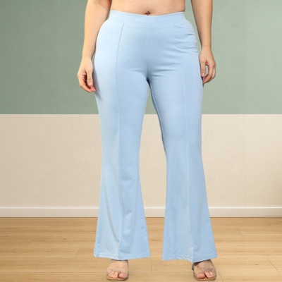Anitafashion Loose Fit Women Light Blue Trousers