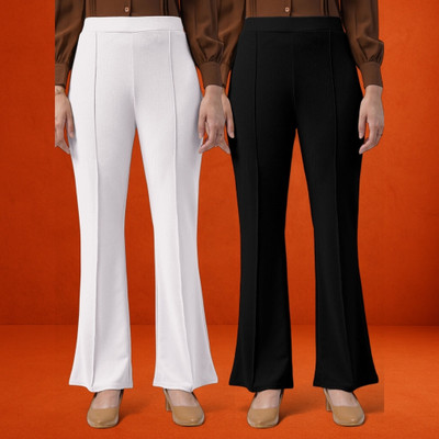 nitafashion Loose Fit Women White, Black Trousers