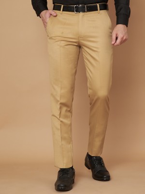 CYPHUS Slim Fit Men Khaki Trousers