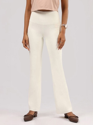 BlissClub The Ultimate Flare Pants - Regular Flared Women White Trousers