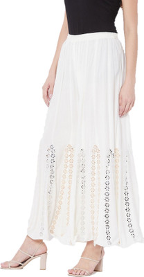 MIXFIT Flared Women Cream Trousers