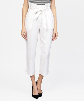 LIBAS Regular Fit Women White Trousers