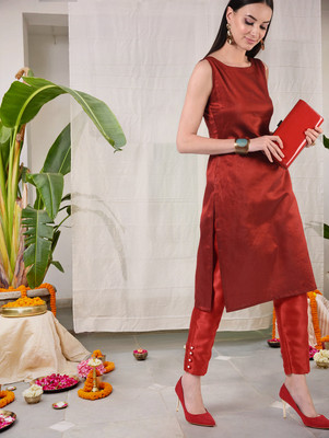 FLOREOS Relaxed Women Red Trousers
