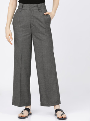 Tokyo Talkies Flared Women Grey Trousers