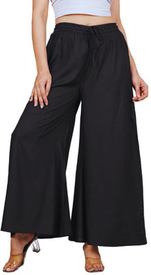 EMEE-Y Flared Women Black Trousers