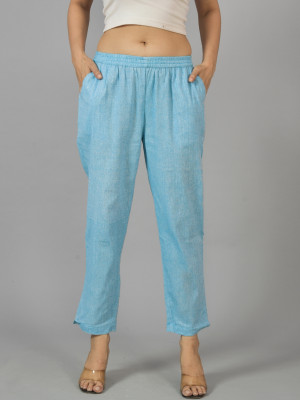QuaClo Regular Fit Women Light Blue Trousers