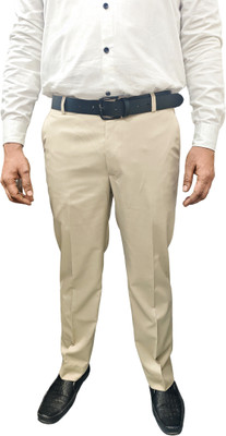 AYAZGARMENTS Regular Fit Men Beige Trousers