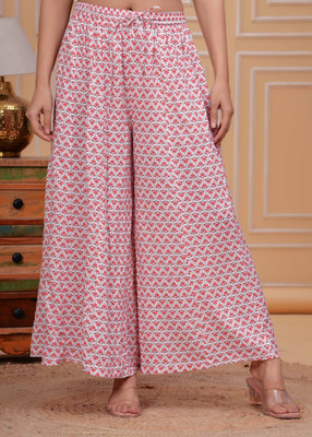 AKSHUNA Flared Women Pink Trousers