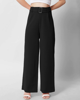 EyeBogler Relaxed Women Black Trousers