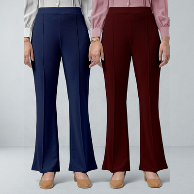 nitafashion Loose Fit Women Dark Blue, Maroon Trousers