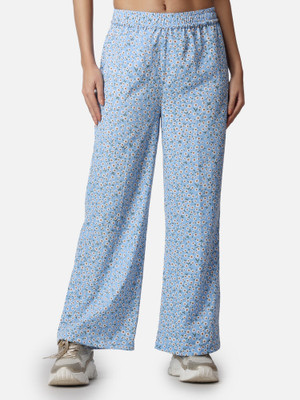 POPWINGS Relaxed Women Blue Trousers