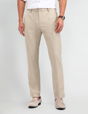 Arrow Newyork Regular Fit Men Brown Trousers