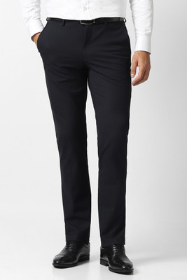 VAN HEUSEN Slim Fit Men Black Trousers