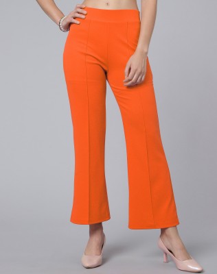 Selvia Regular Fit Women Orange Trousers