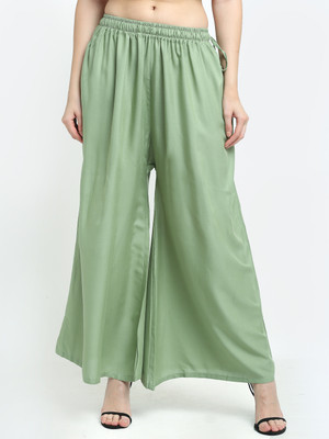 TAG-7 Flared Women Green Trousers