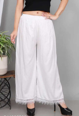 alizahub Regular Fit Women White Trousers