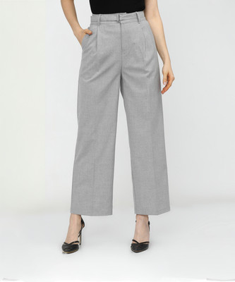 Tokyo Talkies Flared Women Grey Trousers