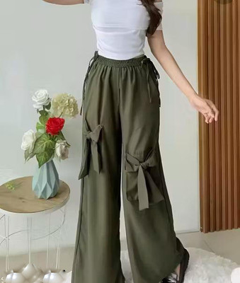 A R J FASHION Loose Fit Women Dark Green Trousers