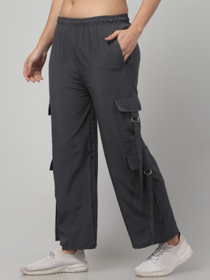 DIAMOND RUBY Loose Fit Women Grey Trousers