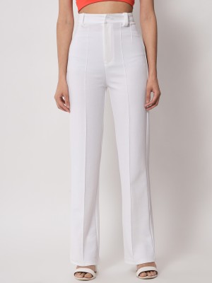 Mstrend Tapered Women White Trousers