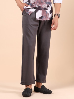 V-MART Slim Fit Men Grey Trousers