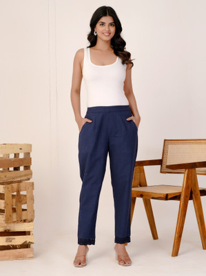 Suljhan Regular Fit, Straight Fit Women Dark Blue Trousers