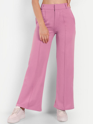 Broadstar Straight Fit Women Pink Trousers
