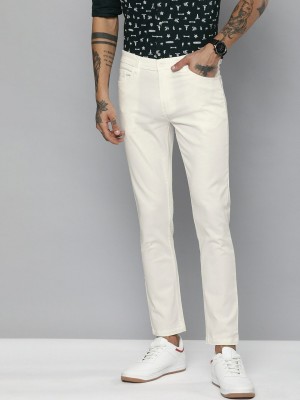 The Indian Garage Co. Slim Fit Men White Trousers