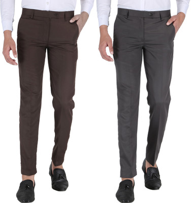 SEVEN HUNTERS Regular Fit Men Brown, Grey Trousers