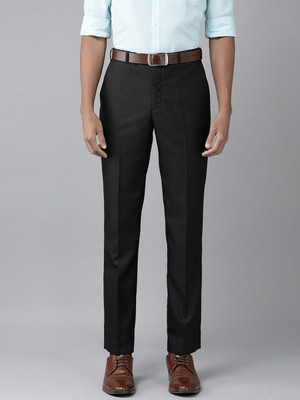 PARK AVENUE Regular Fit Men Black Trousers