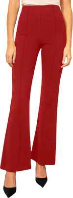 shloky Regular Fit Women Red Trousers