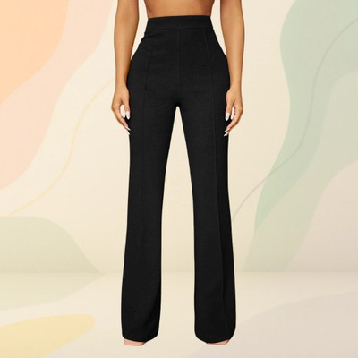Anitafashion Loose Fit Women Black Trousers