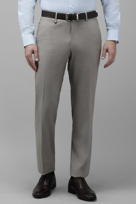 VAN HEUSEN Regular Fit Men Grey Trousers