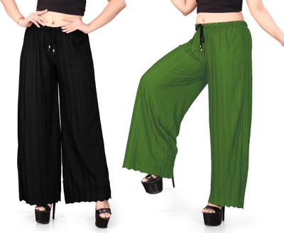 Tijarat Loose Fit Women Green, Black Trousers