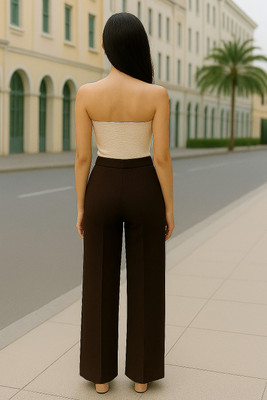 BLUELOCK Straight Fit Women Brown Trousers