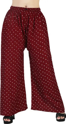 GLOWIC Regular Fit Women Maroon Trousers