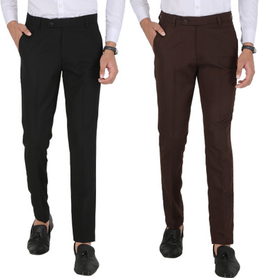 MarcNTailor Slim Fit Men Black Trousers