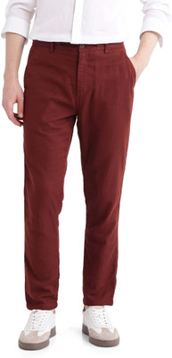 RARE RABBIT Regular Fit Men Maroon Trousers