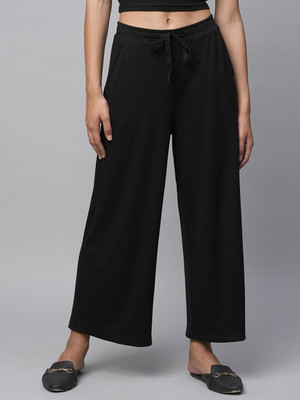 CHEMISTRY Flared Women Black Trousers