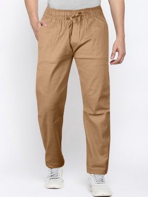 JUST BLACK Loose Fit Men Khaki Trousers