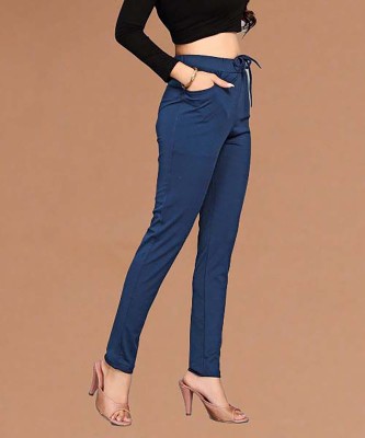 METRONAUT Regular Fit Women Pure Cotton Dark Blue Trousers