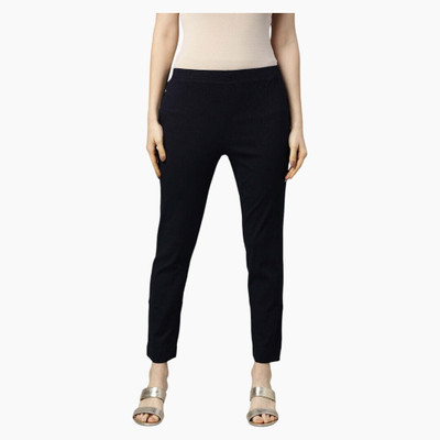 INDIANRANG Regular Fit Women Black Trousers