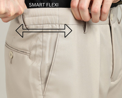 METRONAUT Slim Fit Men Cream Trousers