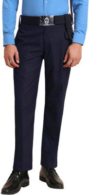 The Needleman Regular Fit Men Dark Blue Trousers