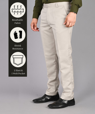 STREETVIBES Regular Fit Men Beige Trousers