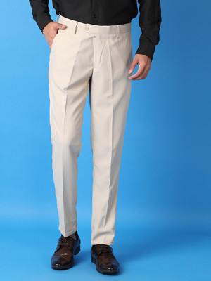 V-MART Regular Fit Men Cream Trousers